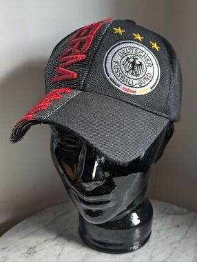 Germany Football Baseball Cap with Crest and Red Accents Wool Blend